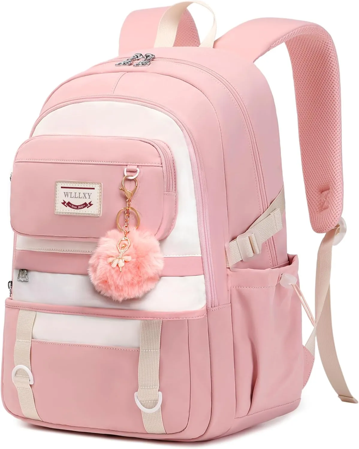 Caoroky knight Laptop Backpack Purse 15.6 inch School Bag College Back Pack Anti Theft Travel Backpacks Large Bookbag for Teens Girls Women Students Casual Daypack - Pink