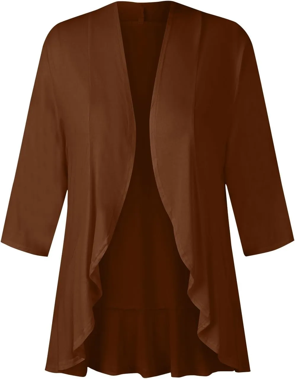 Cardigan for Women Lightweight Summer 3/4 Sleeve Open Front Ruffle Kimono Cardigan Duster
