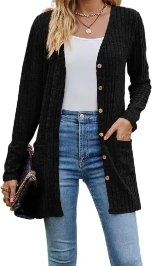 Cardigan Sweaters for Women Fall Outfit Open Front Lightweight Crochet Womens Cardigan with Pockets