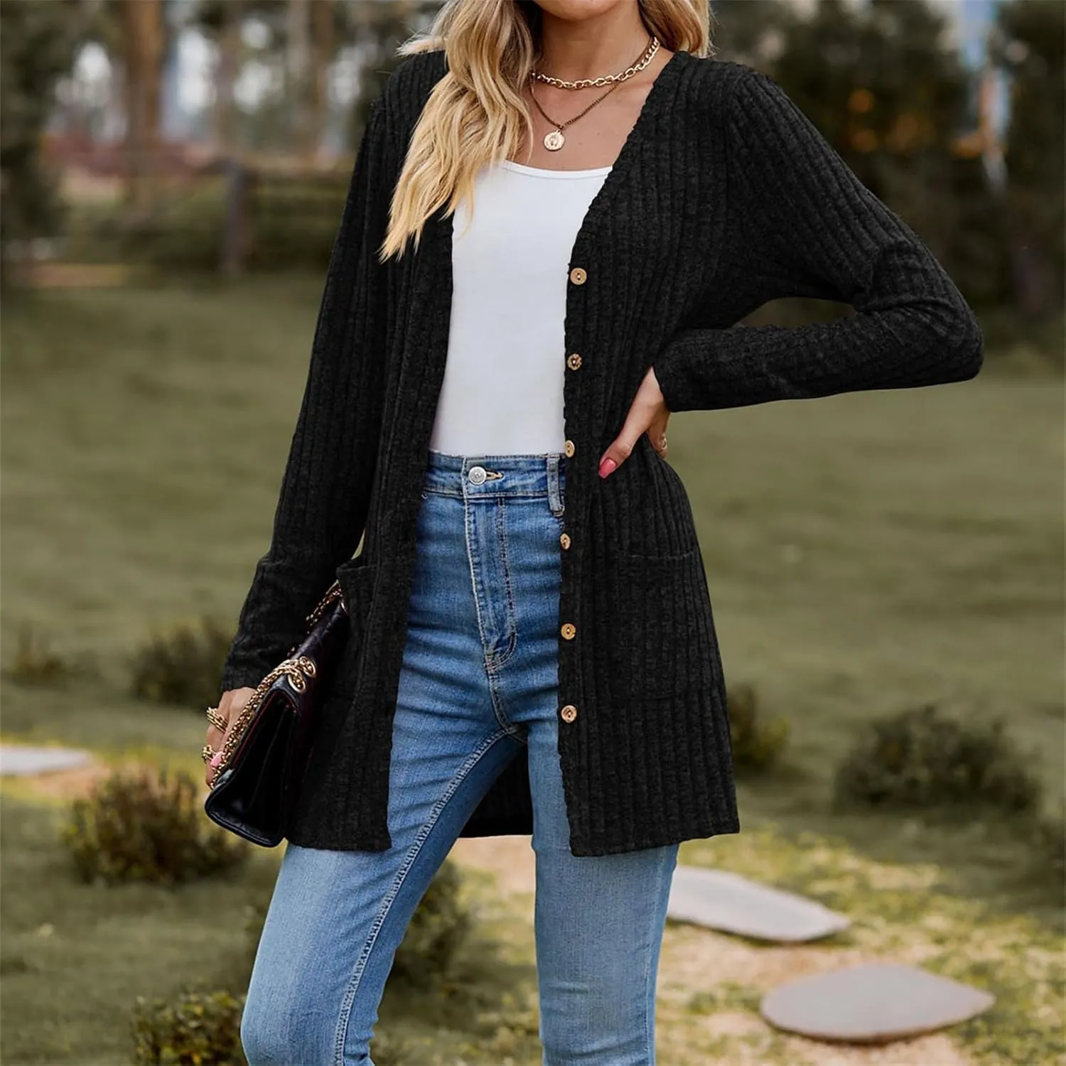 Cardigan Sweaters for Women Fall Outfit Open Front Lightweight Crochet Womens Cardigan with Pockets
