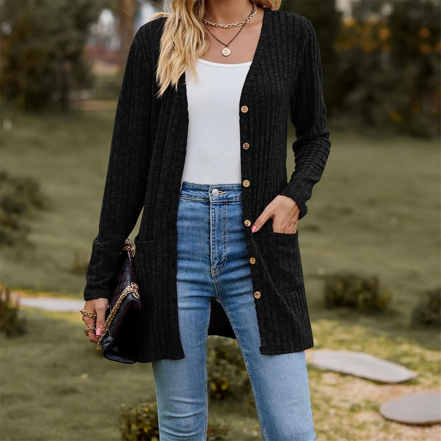 Cardigan Sweaters for Women Fall Outfit Open Front Lightweight Crochet Womens Cardigan with Pockets