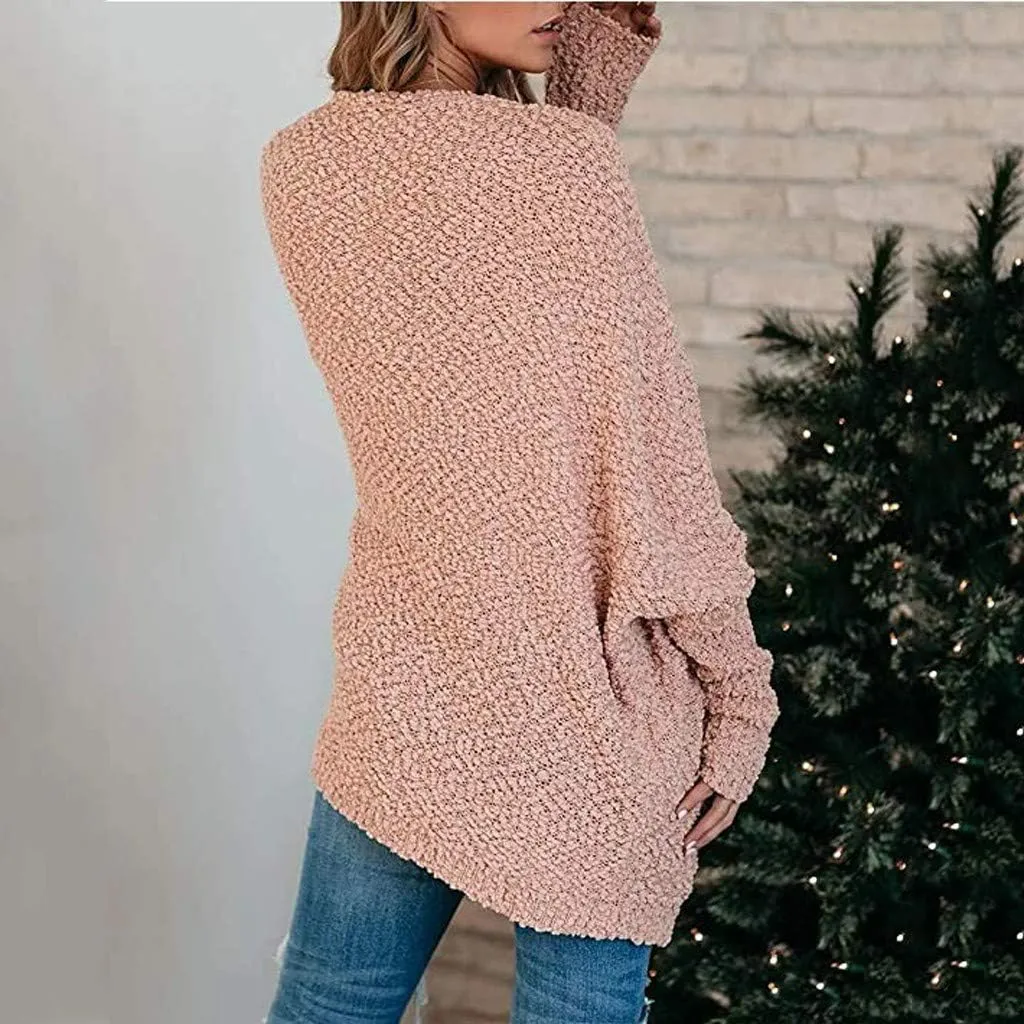 Cardigan Women's Long Oversized Open Front Sweater Popcorn Pockets Sleeve 4X Sweaters for Women Plus Size