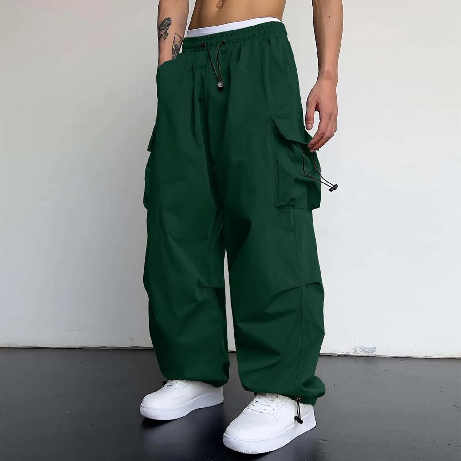 Cargo Joggers Men Stretch Casual Joggers Elastic Waist Drawstring Streetwear Pant Sweatpants with Pockets