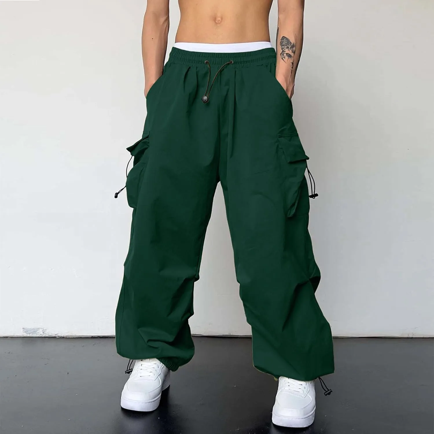 Cargo Joggers Men Stretch Casual Joggers Elastic Waist Drawstring Streetwear Pant Sweatpants with Pockets