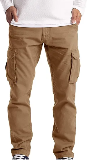 Cargo Pants for Men Relaxed Fit Men with Pockets Men's Basic Active Tapered Jogger Pants Regular and Big & Tall Sizes