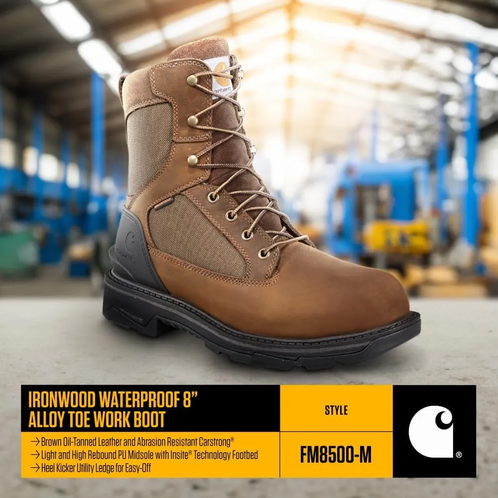 Carhartt Men's Ironwood Waterproof 8" Alloy Toe Work Boot