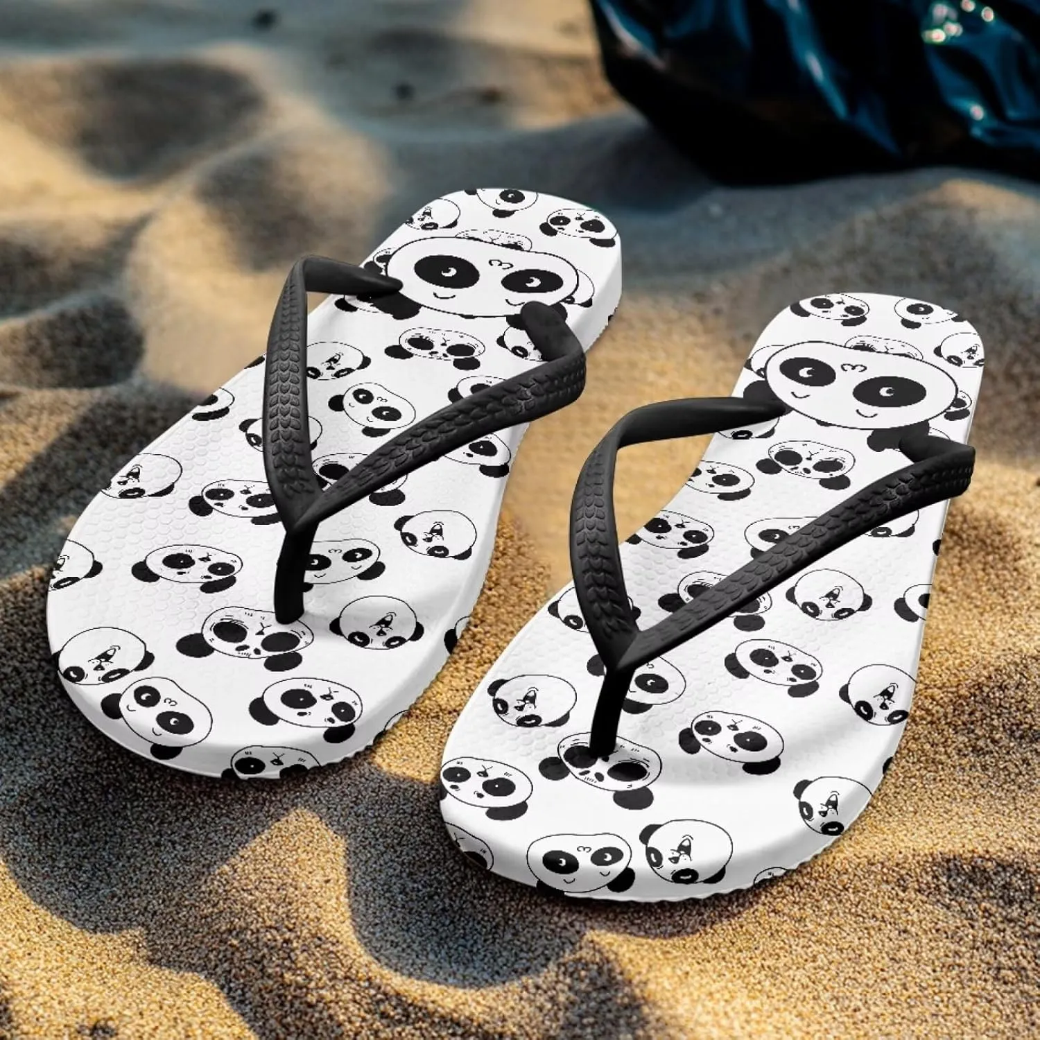 Cartoon Animal Print Walking Thong Flip Flops Beach Sandals Bathroom Shower Slippers for Women