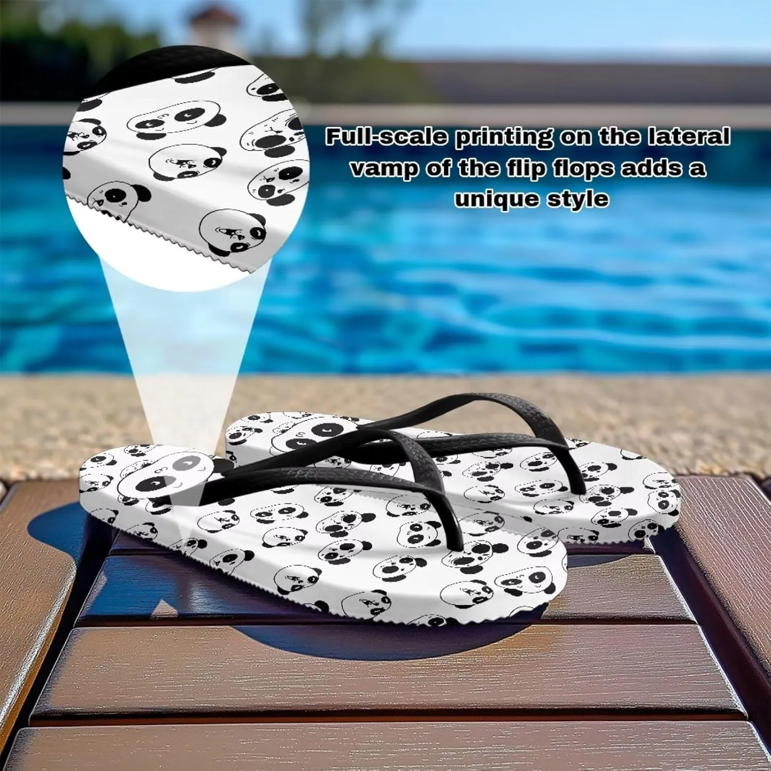 Cartoon Animal Print Walking Thong Flip Flops Beach Sandals Bathroom Shower Slippers for Women