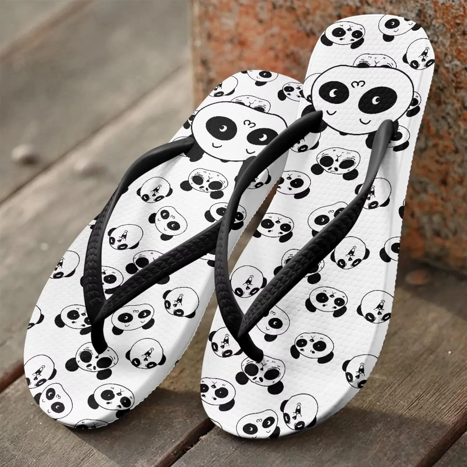 Cartoon Animal Print Walking Thong Flip Flops Beach Sandals Bathroom Shower Slippers for Women