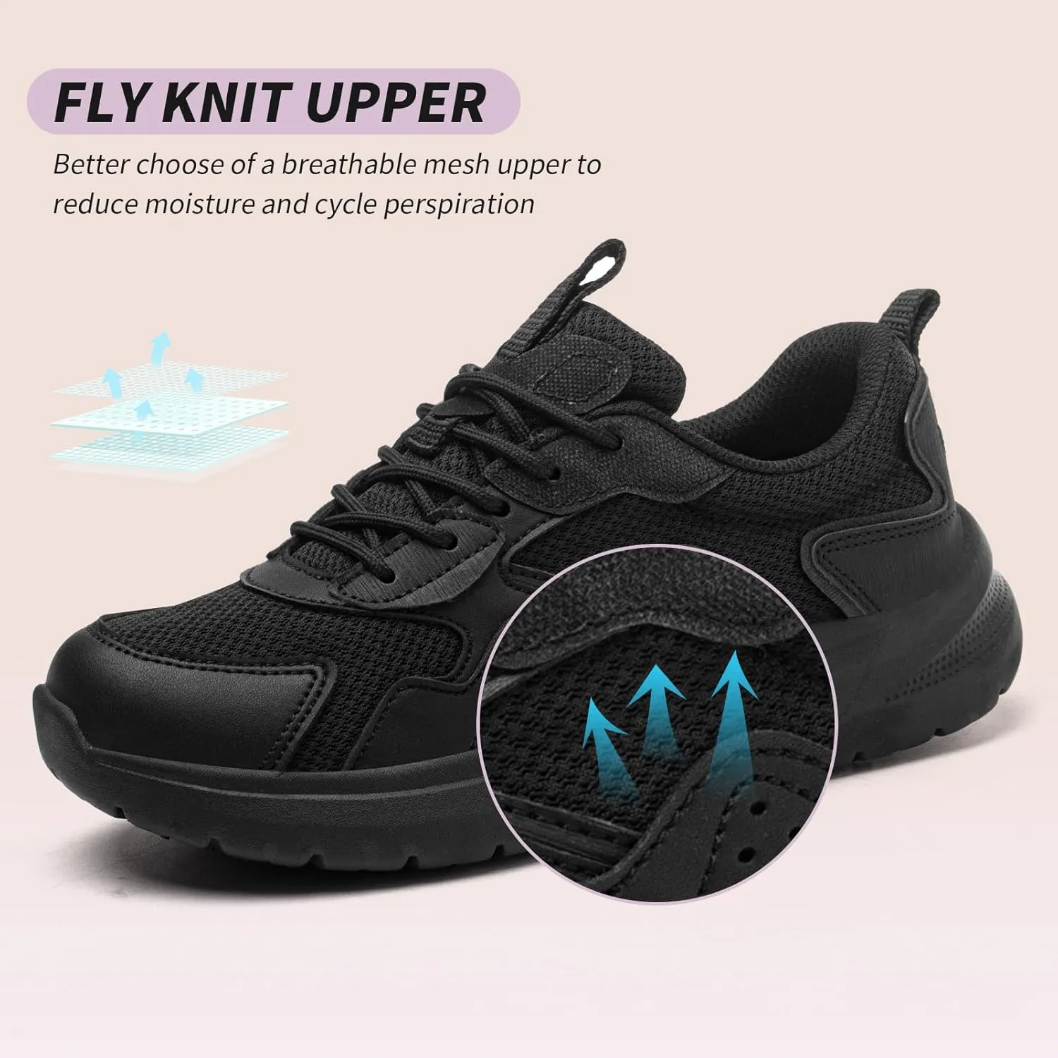 Catering Women's Slip Resistant Lace-Up Shoes - Lightweight and Comfortable for Restaurant and Medical Staff Work