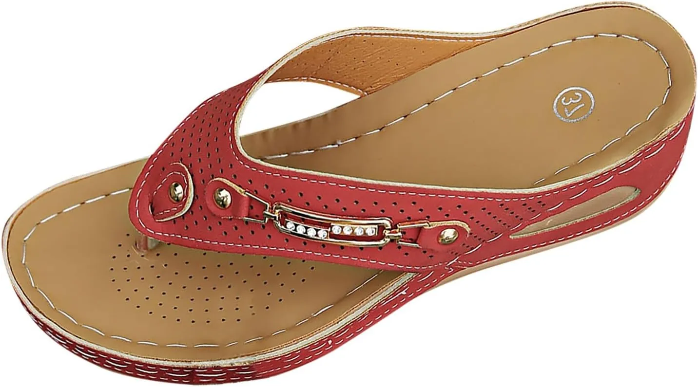 Cathalem Summer Sandals for Women 2024 Slip-On Summer Beach Comfortable Low Top Walking Shoes Outdoor Fashion Slide Sandals