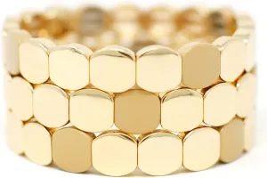 Cedar and Ink Gold Stackable Bracelets, Tile Bracelets for Women, Stackable Enamel Bracelets, Enamel Bangle Bracelet, Gold Bracelets for Women