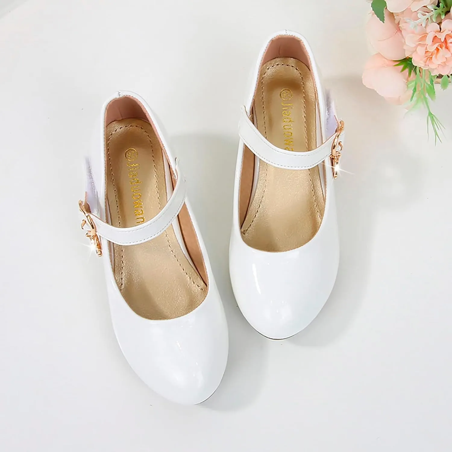 Childrens Girls Dress High Heels Shoes Casual Breathable Baby Kids Mary Jane Sandals Ankle Comfy Dance Non Slip Shoes