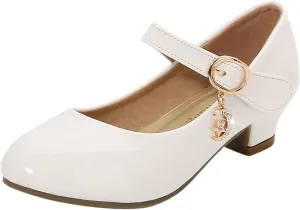 Childrens Girls Dress High Heels Shoes Casual Breathable Baby Kids Mary Jane Sandals Ankle Comfy Dance Non Slip Shoes
