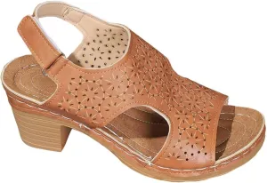 Chunky Heel Sandals for Women Open Toe Ankle Strap Heeled Sandals Hollow Out Breathable High Heels, Summer Fashion Fish Mouth Dress Shoes Slip On All Day Comfort