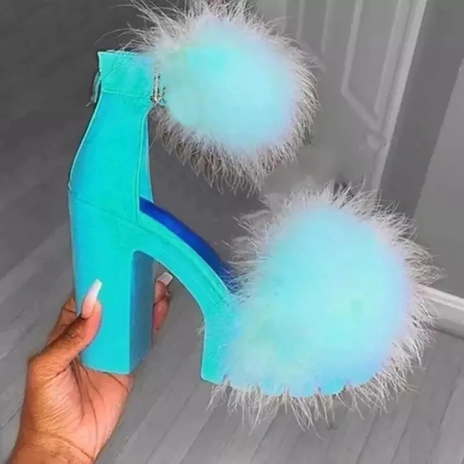 Chunky Heels for Women Platform High Heel Sandals Open Toe Block Heels Shoes Ankle Strap Dress Wedding Party Pumps Shoes