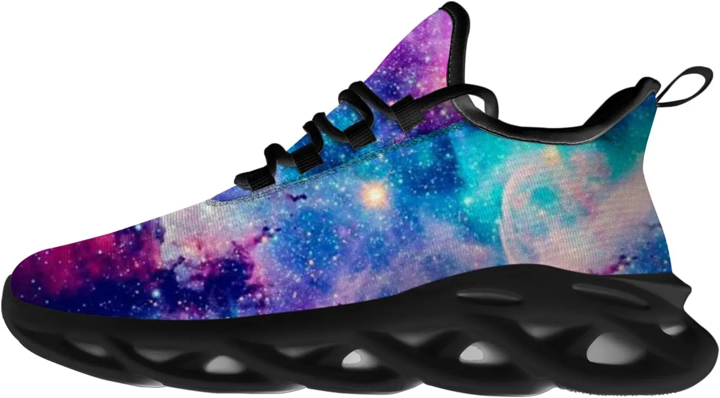 Ciadoon Galaxy Shoes for Men Women Road Running Shoes Non-Slip Walking Tennis Sneakers Cross Trainer Shoes Gifts