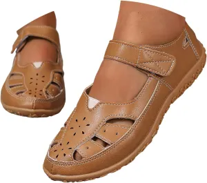 Closed Toe Sandals for Women 2025 Dressy Summer Comfortable Flat Sandals with Arch Support Casual Hollow Out Flat Shoes Wide Width Trendy Sandal Dress Shoes