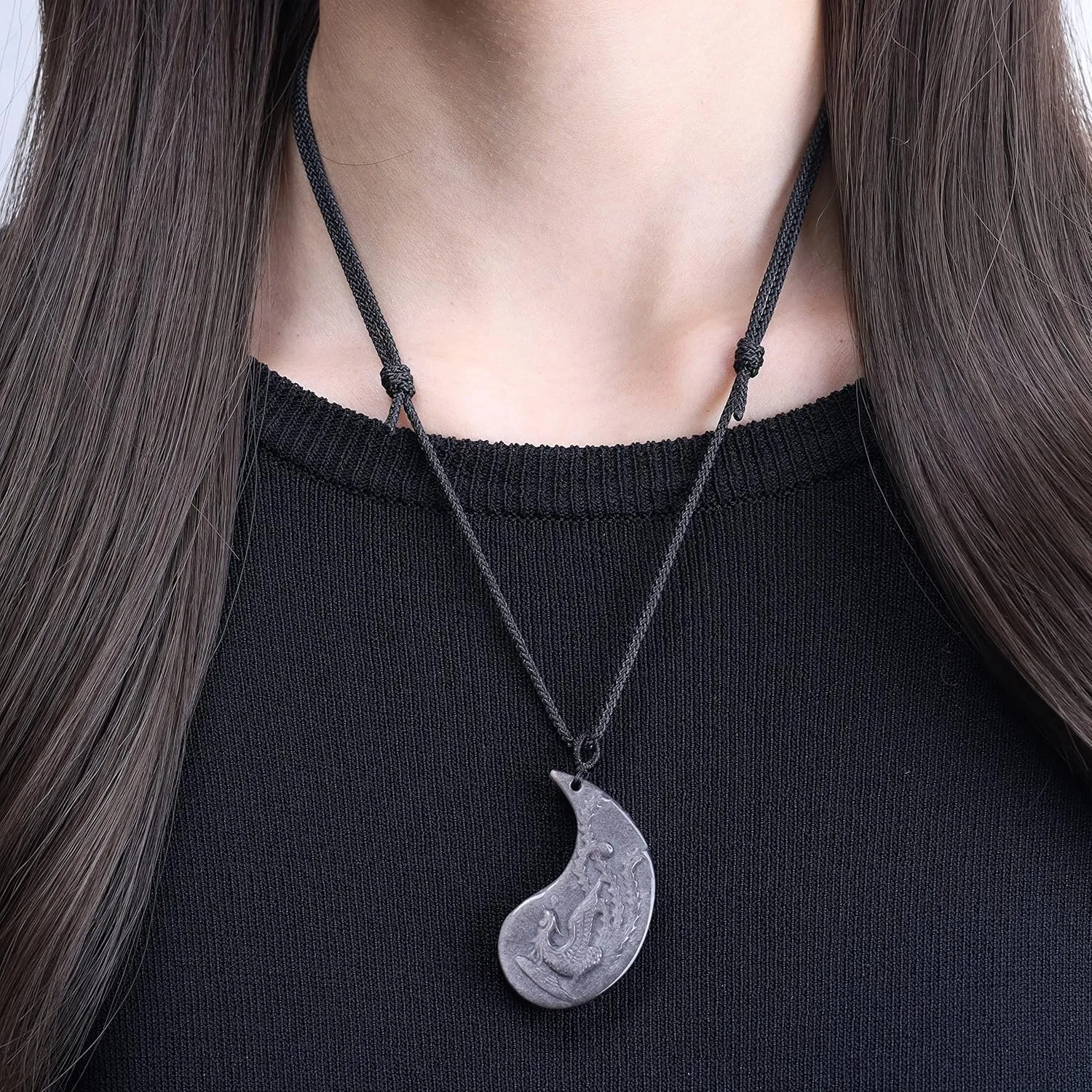 COAI Yin Yang Necklaces Matching Necklaces for Couples, Dragon and Phoenix Pendants