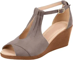 Comfort Foam Peep Toe Wedge Sandals Summer High Heel Fishmouth Arch Wedges Comfortable Adjustable Straps Flat Sandal Wedding Dressy Breathable Beach Fashion Trendy Shoes