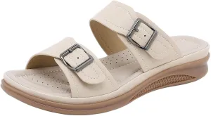 Comfortable Sandals for Women Platform Walking Sandal Dressy Casual Open Toe Walking Shoes Wedge Cushioning Slippers Orthopedic Arch Support Sandal Soft Indoor Outdoor Shoes