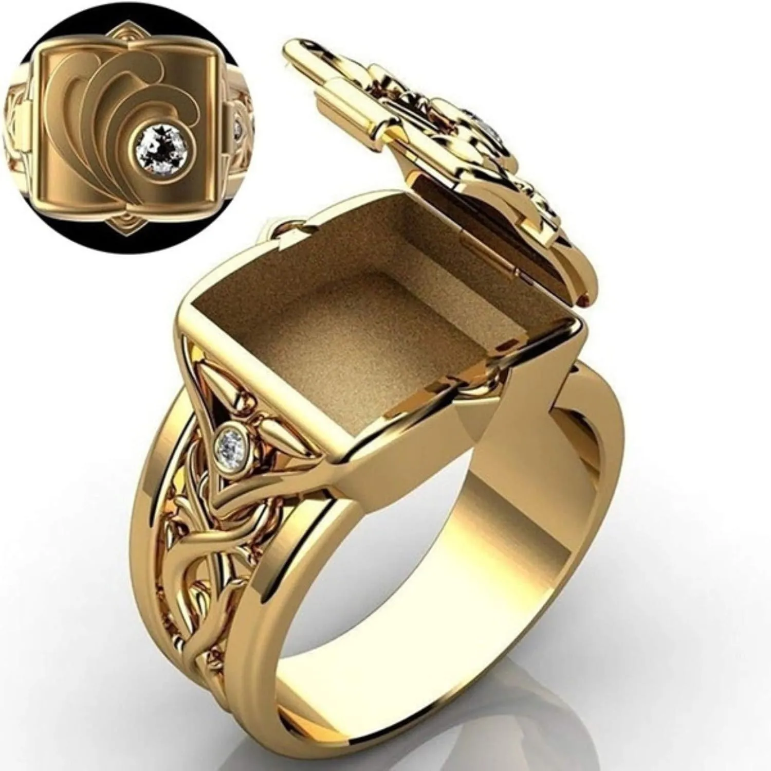 Concave Convex Openable Lid Rings - Creative Fashion Irregular Rings for Women, Teen Girls & Men - New Year & Valentine's Gift