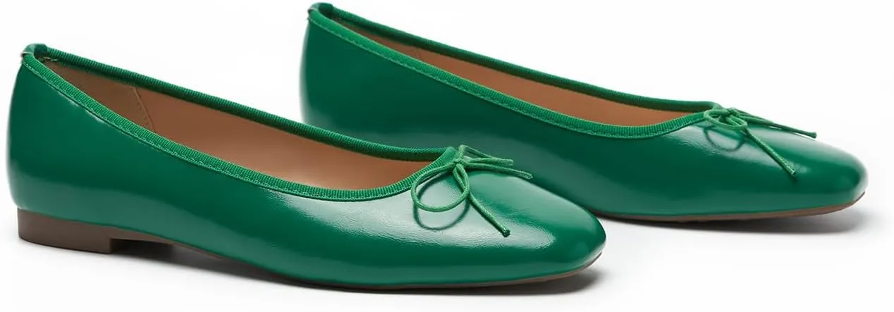 C.Paravano Women's Ballet Flats, Comfortable Slip On Round Toe Flat Shoes, Casual Walking Shoes for Women, Slip-On Bow Dressy Flats for Work Office & Wedding Party
