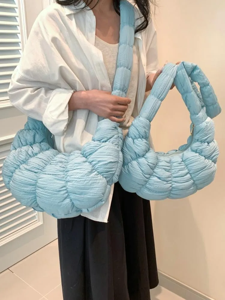 Croissant Bag for Women Quilted Hobo Purses Puffer Shoulder Bags Croissant Purse Satchel Crossbody