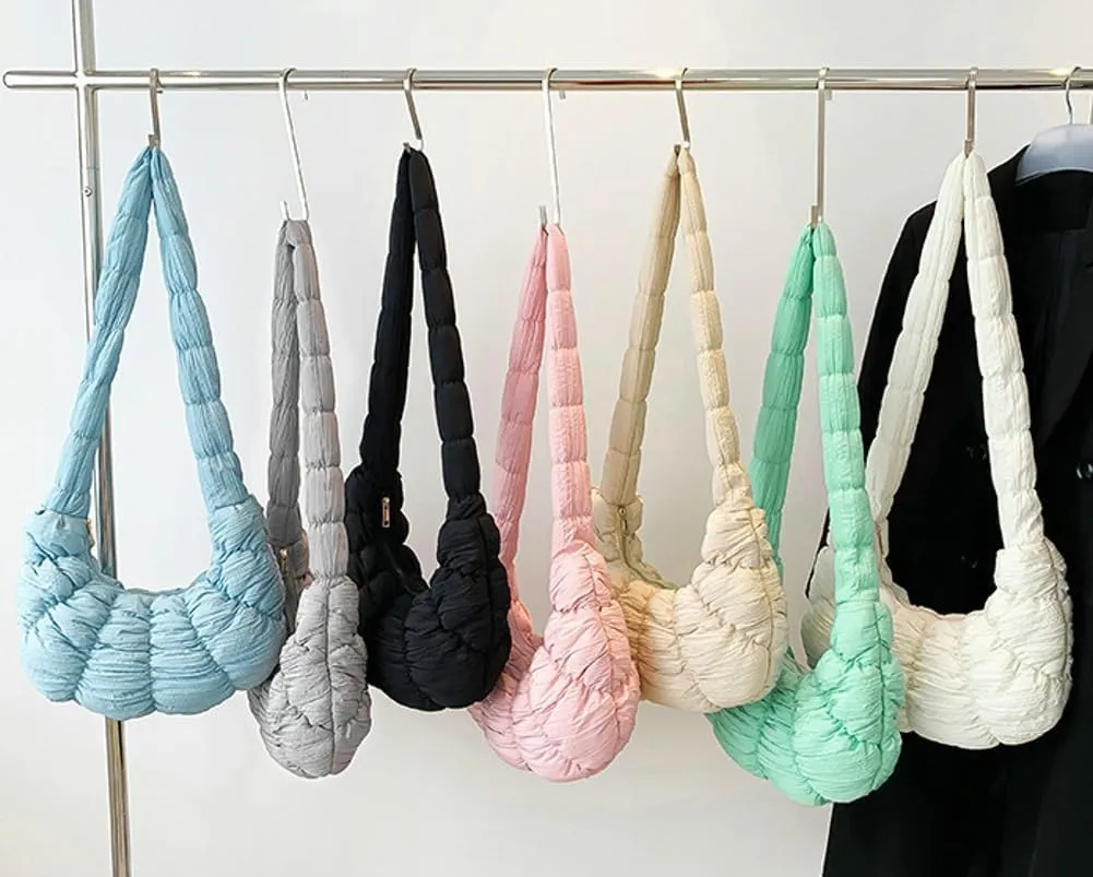 Croissant Bag for Women Quilted Hobo Purses Puffer Shoulder Bags Croissant Purse Satchel Crossbody