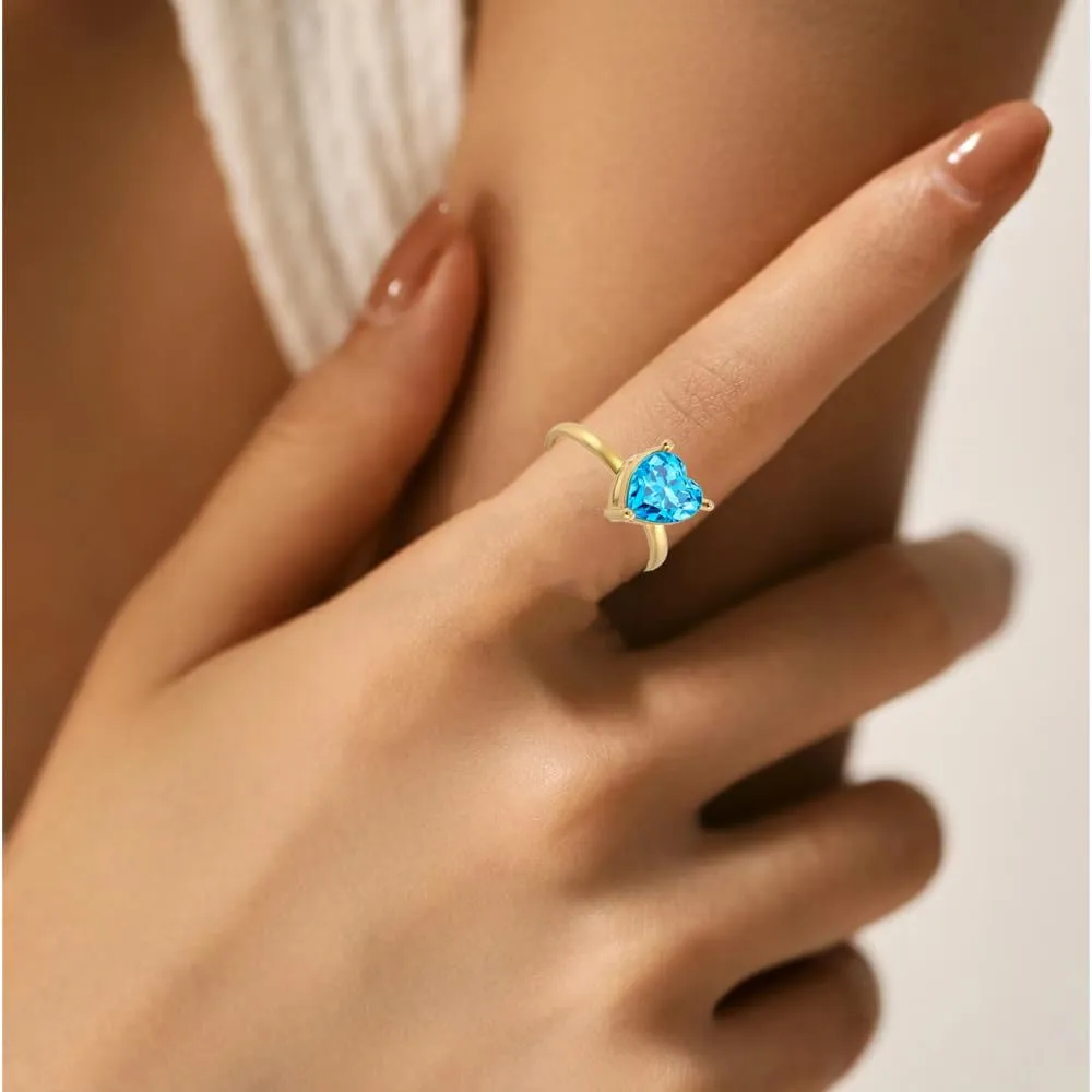 Custom Engraved Rings for Couples Promise Rings Set Gold Wedding Rings Set for Him and Her Matching Engagement Rings for Couples Heart Birthstone Rings for Women Mens Wedding Band Tungsten Blue