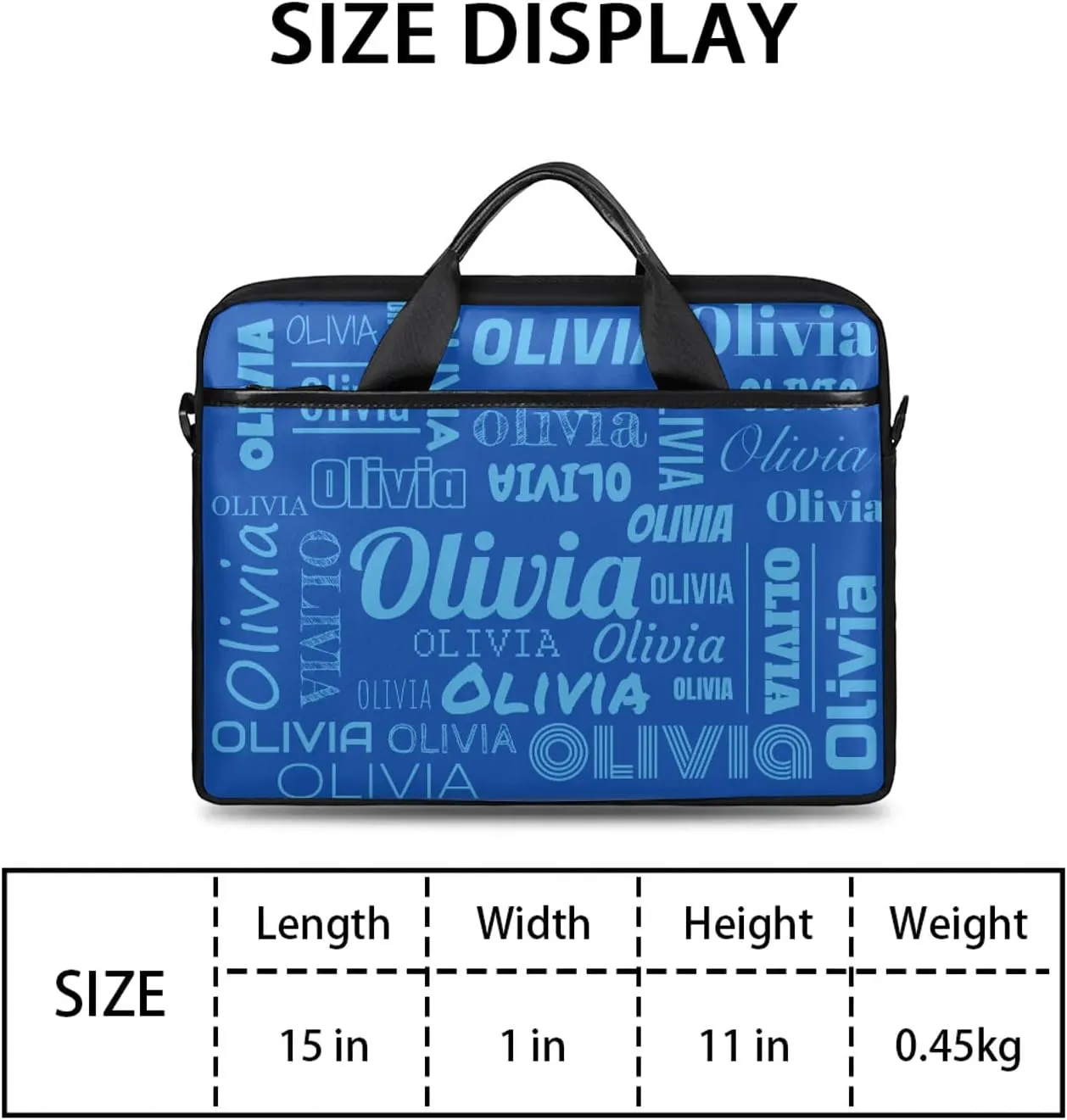 Custom Laptop Shoulder Bags with Name Personalized Laptop Bags with Multi-Pockets