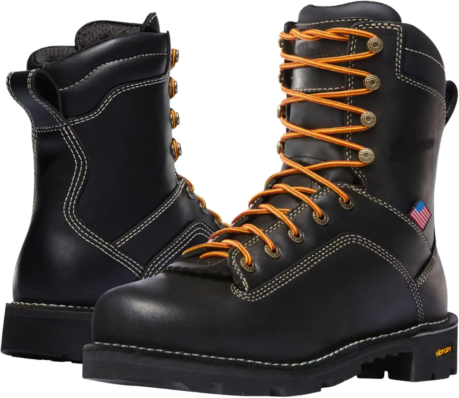 Danner 8 Quarry USA Waterproof Alloy Safety Toe Work Boots for Men - Full-Grain Leather with Gore-Tex Lining and Traction Heel Outsole, EH Resistant