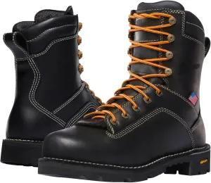 Danner 8 Quarry USA Waterproof Alloy Safety Toe Work Boots for Men - Full-Grain Leather with Gore-Tex Lining and Traction Heel Outsole, EH Resistant