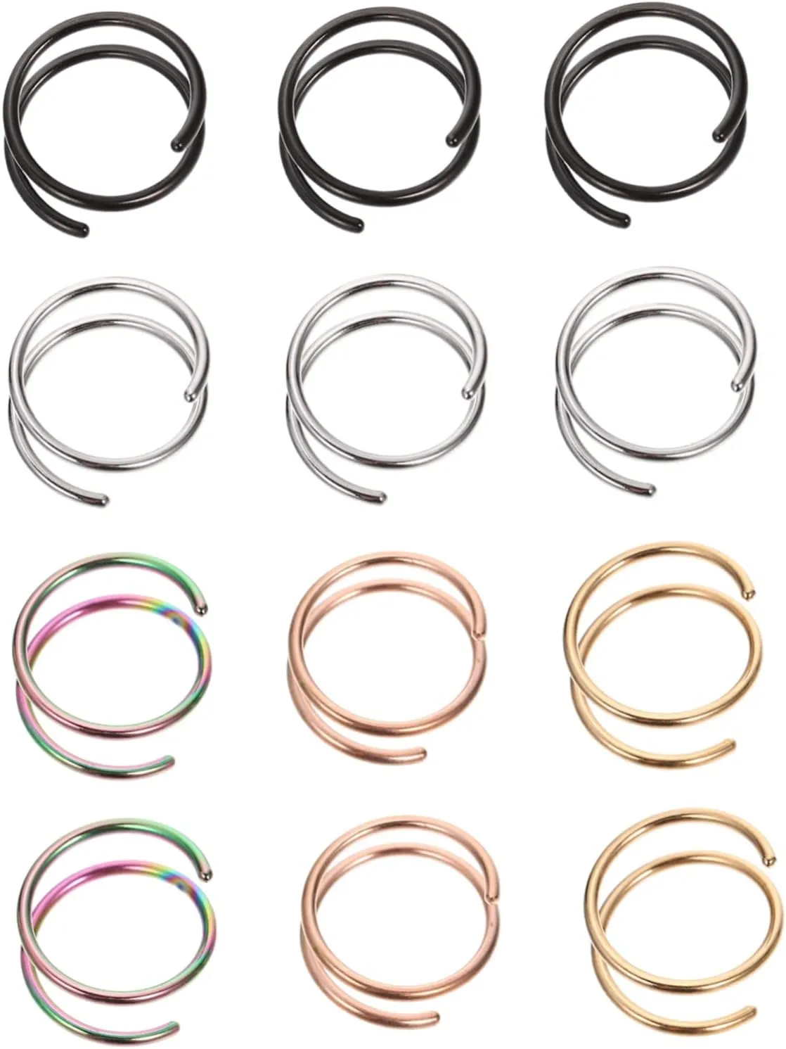 Didiseaon Stud Nose Rings Hoops Gold Nose Ring Nose Piercing Rings Spiral Nose Jewelry Nose Ring Hoops for Women