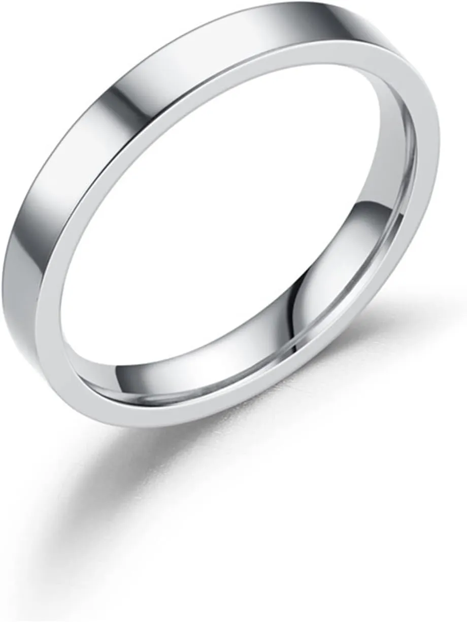 Dome Polished Midi Ring Simple for Men Women Wedding Classic Jewelry Stainless Steel Stackable Band Stacking Rings