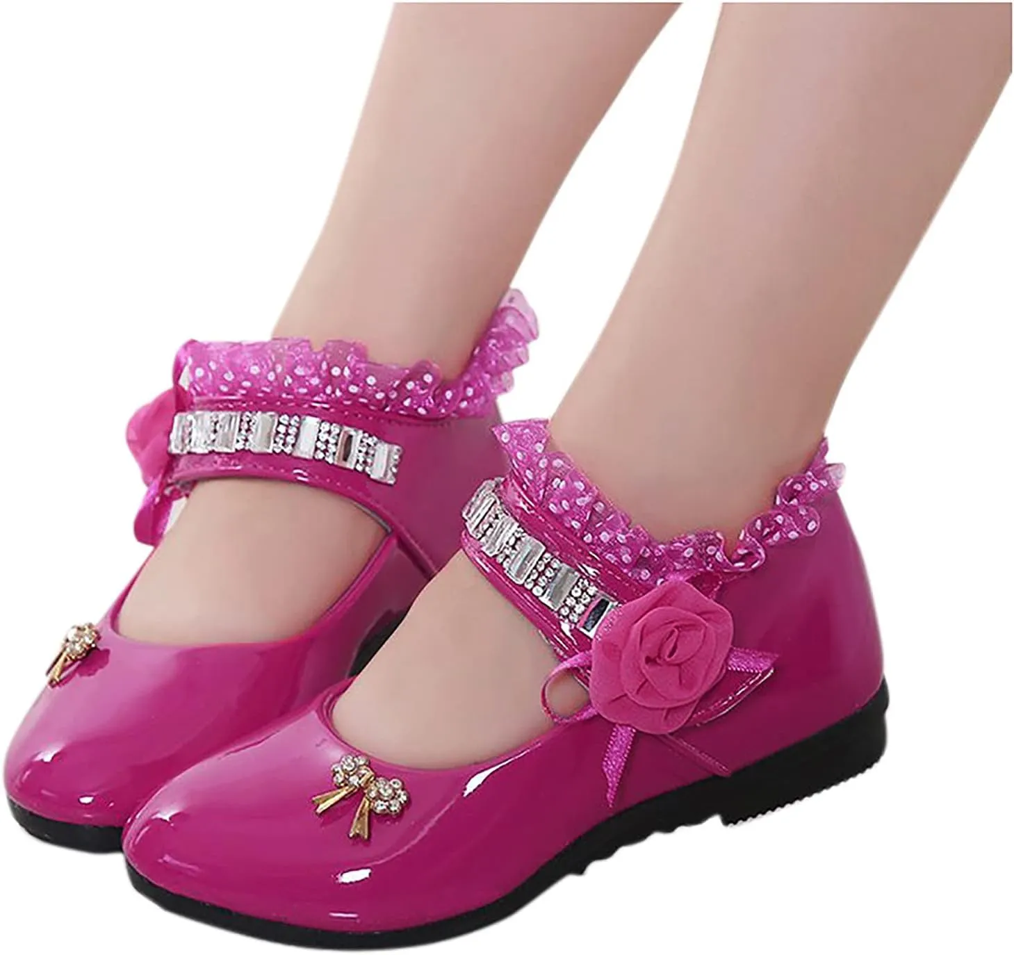 Dress Shoes for Girls,0-12 Years Children Kid Baby Girls Flower Leather Single Shoes Soft Dance Princess Shoes