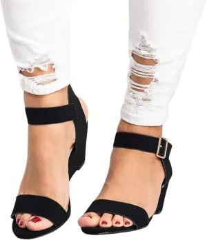 Eduavar Womens Wedge Sandals, Summer Sandals for Women 2023 Open Toe Ankle Strap Wedge Sandals Summer Dress Shoes