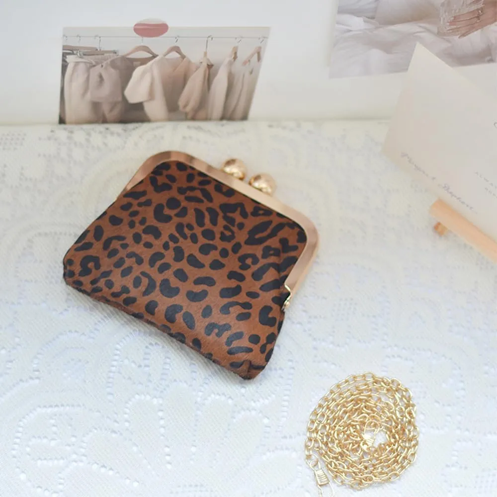 Elegant Women's Evening Clutch Bag Leopard Wedding Purse Coin Crossbody Shoulder Purse Detachable Chain Party Prom