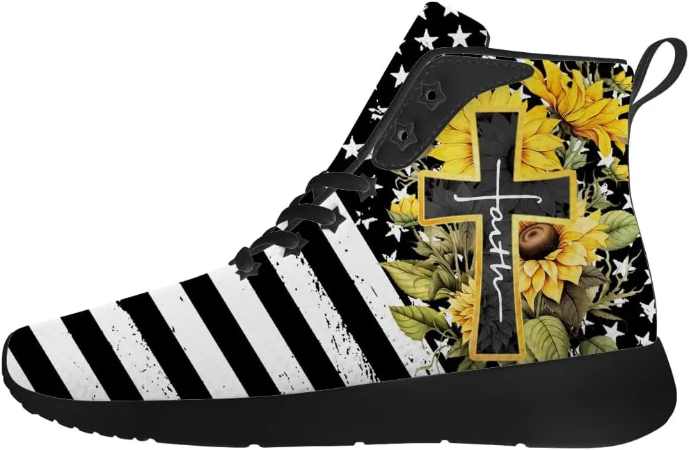 Faith Shoes for Women Men High Top Sneakers High Top Shoes Gifts for Mom Dad