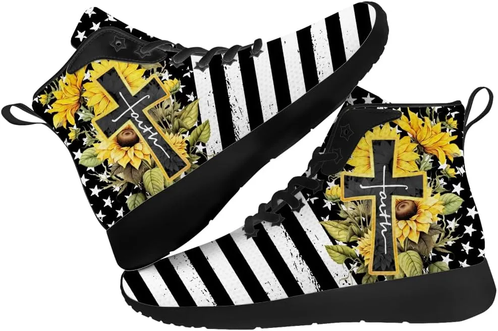 Faith Shoes for Women Men High Top Sneakers High Top Shoes Gifts for Mom Dad