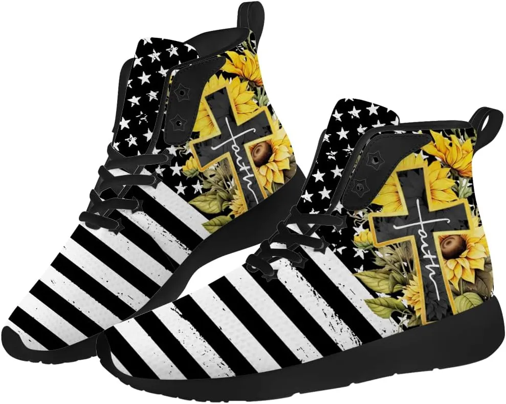 Faith Shoes for Women Men High Top Sneakers High Top Shoes Gifts for Mom Dad