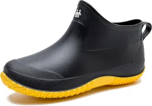 fereshte Men's Ankle Rain Boots Waterproof PVC Short Garden Boots