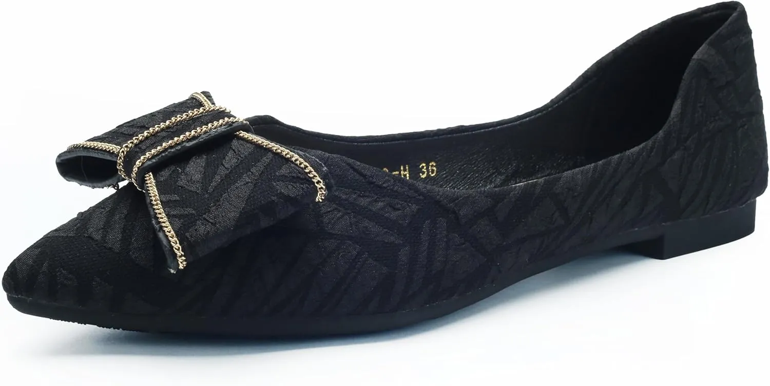 Flats for Womens Pointed Toe Ballet Flats, Bowknot Ballet Flats, Comfort Pointed Toe Dress Shoes