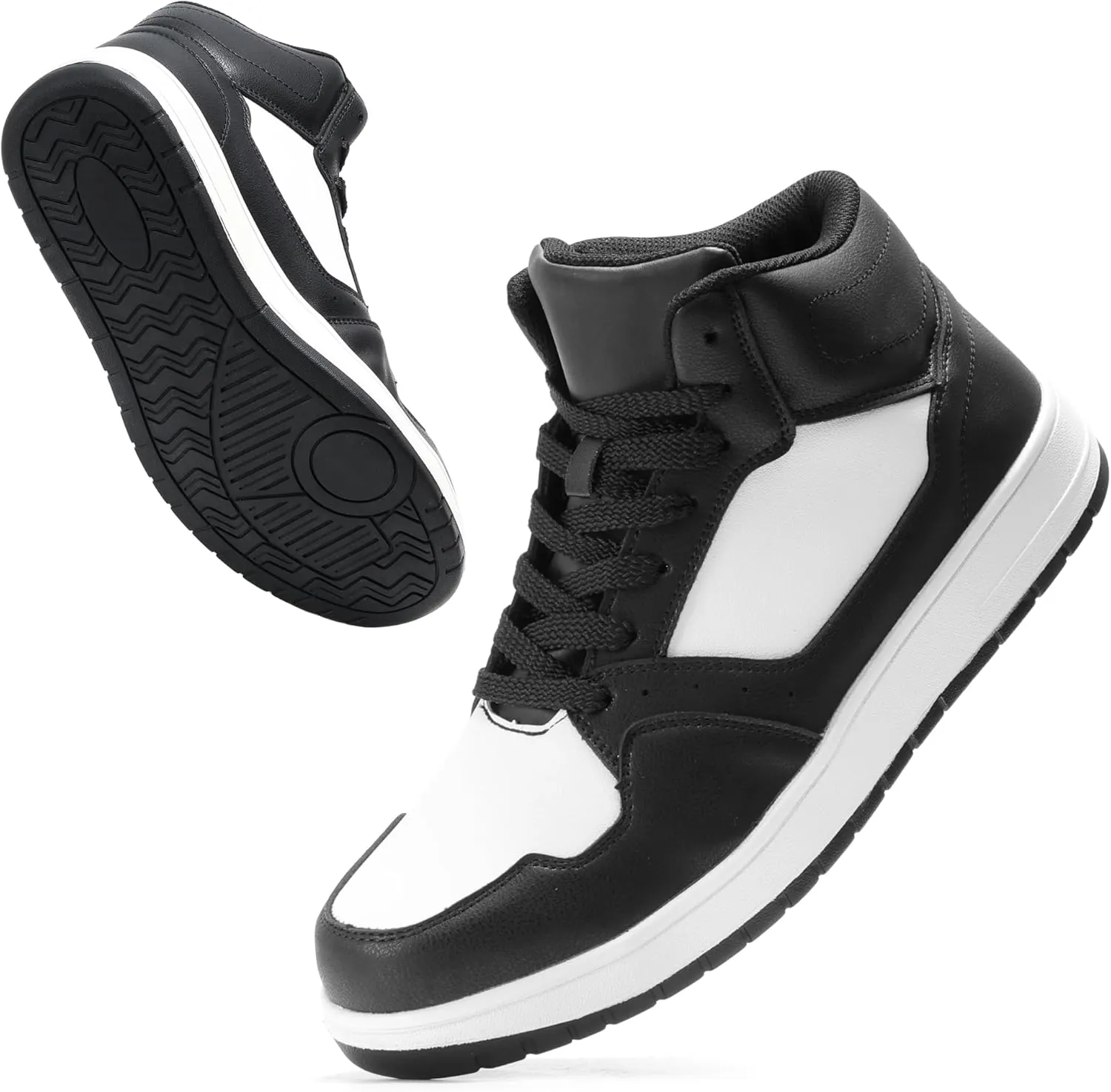 Furuian High Top Steel Toe Shoes for Men Comfortable Safety Shoes Lace Up Work Shoes