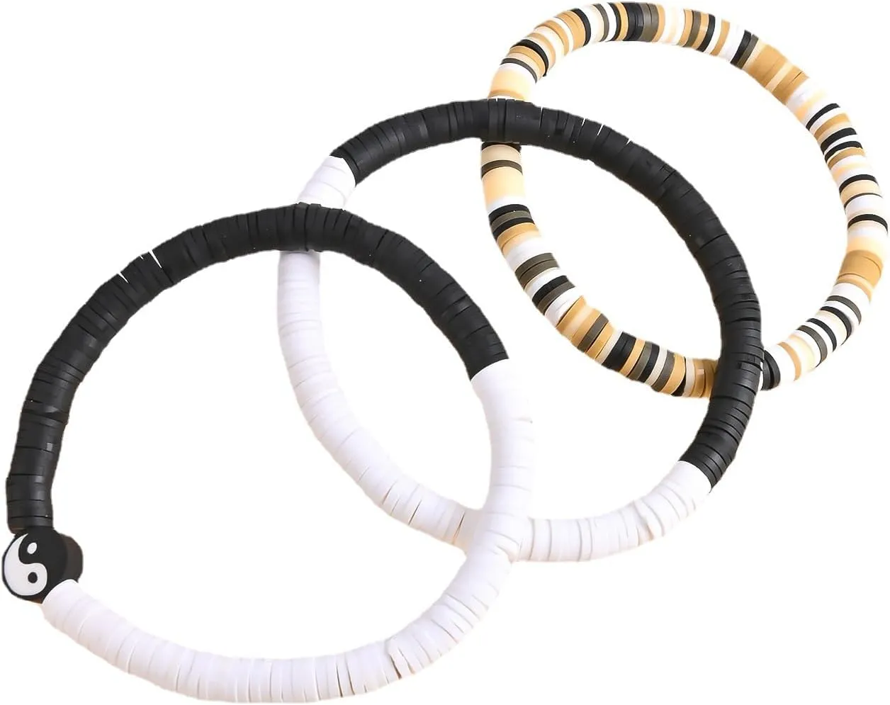 FUTIMELY Yin Yang Bracelets Set for Women Stackable Clay Beaded Bracelets Stretch Preppy Bracelets Layering Friendship Bracelets Beach Jewelry Gift