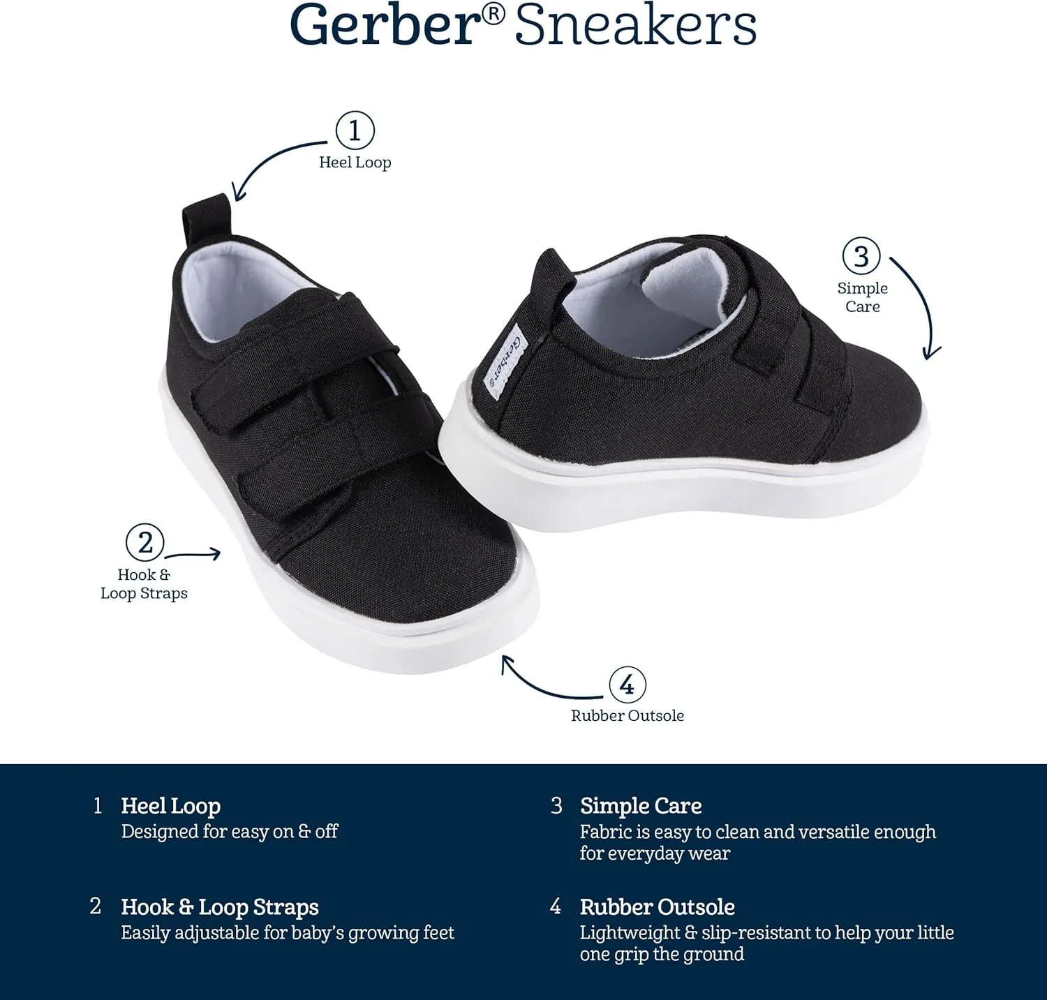 Gerber Unisex-Child Sneakers Crib Shoes Newborn Infant Toddler Neutral Boy Girl First Walker