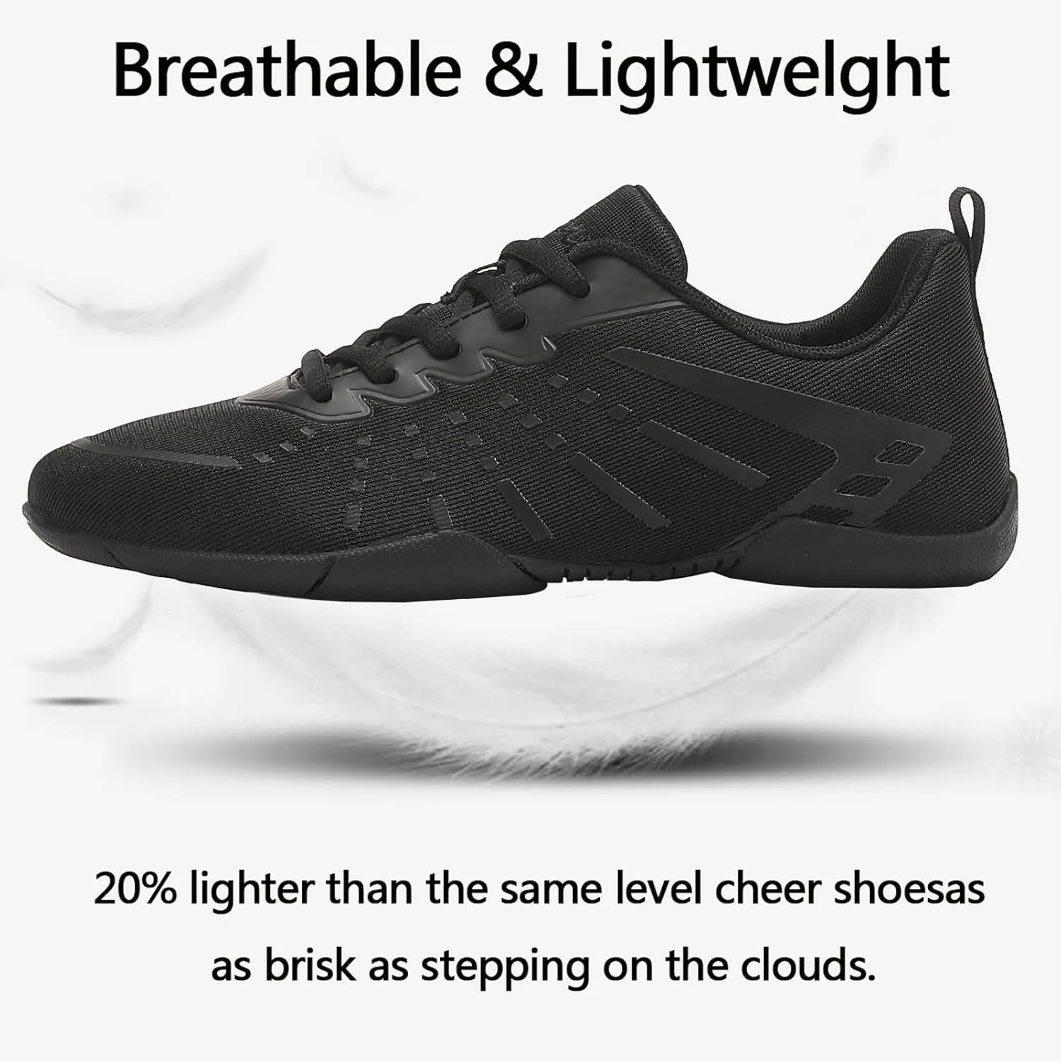 Girls Black Cheer Shoes Lightweight Cheerleading Shoes Youth Cheer Competition Sneakers Athletic Training Dance Tennis Walking Shoes Size Little Kid 13 to Women Size 10