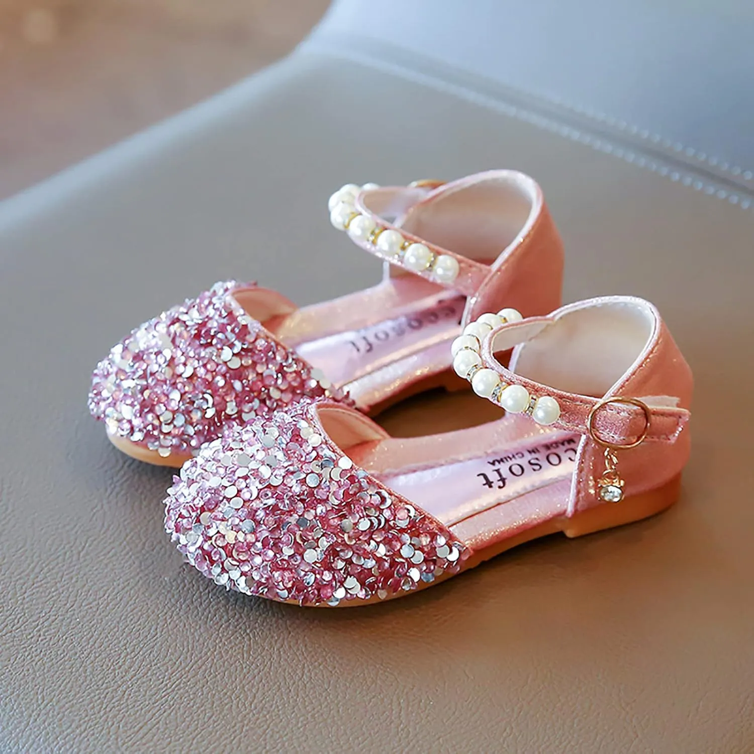 Girls Black Dress Shoes,Girls Shoes Sandals Kids Baby Crystal Bowknot Bling Infant Pearl Princess Shoes Dress Shoes
