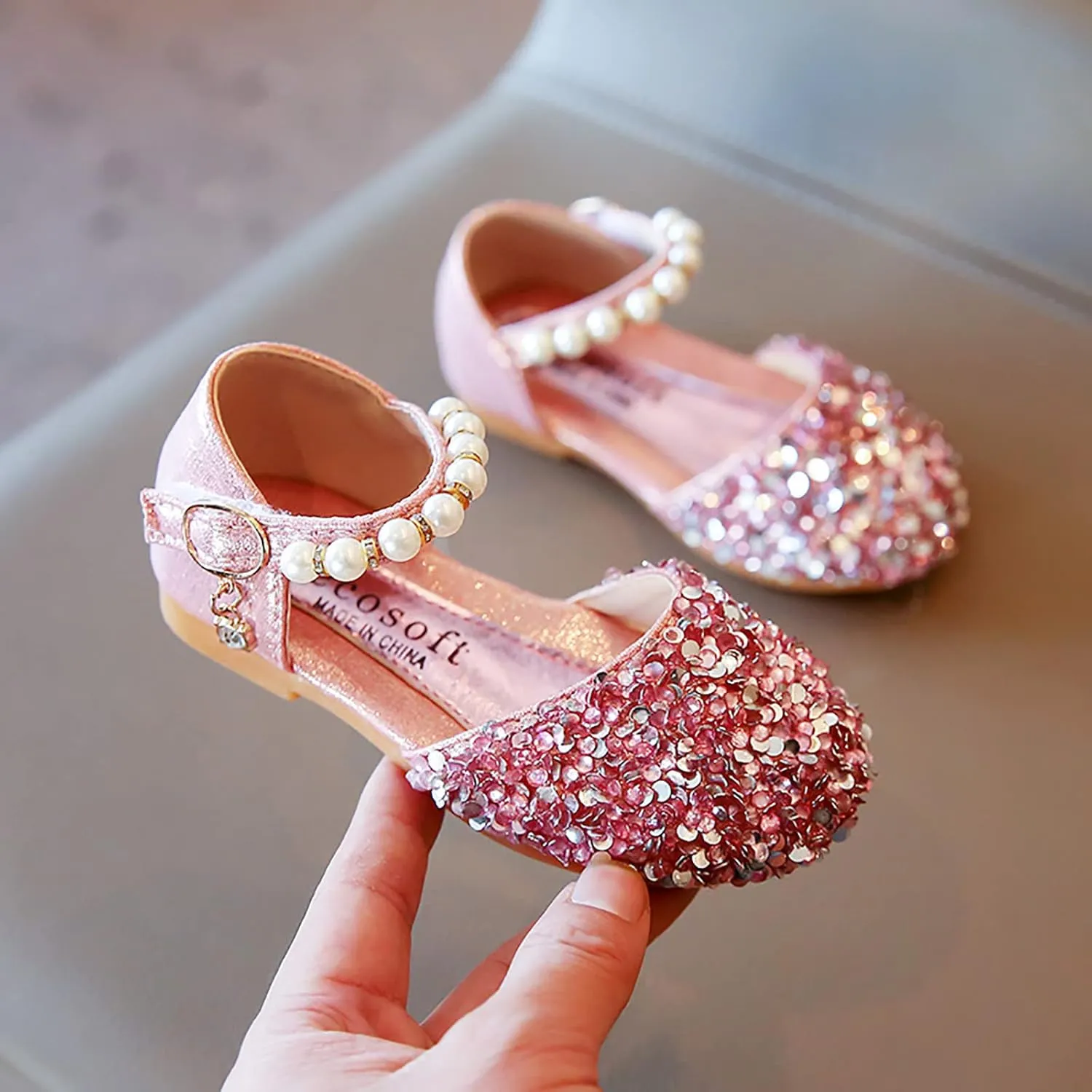 Girls Black Dress Shoes,Girls Shoes Sandals Kids Baby Crystal Bowknot Bling Infant Pearl Princess Shoes Dress Shoes