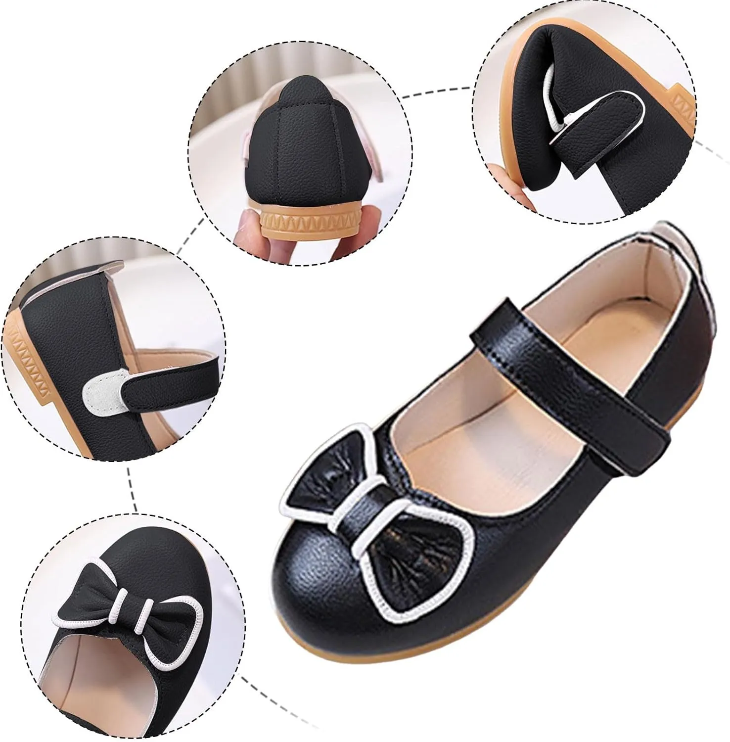 Girls Party Wedding Shoes New Girls Princess Shoes with Bows Fashionable Soft Soled Leather